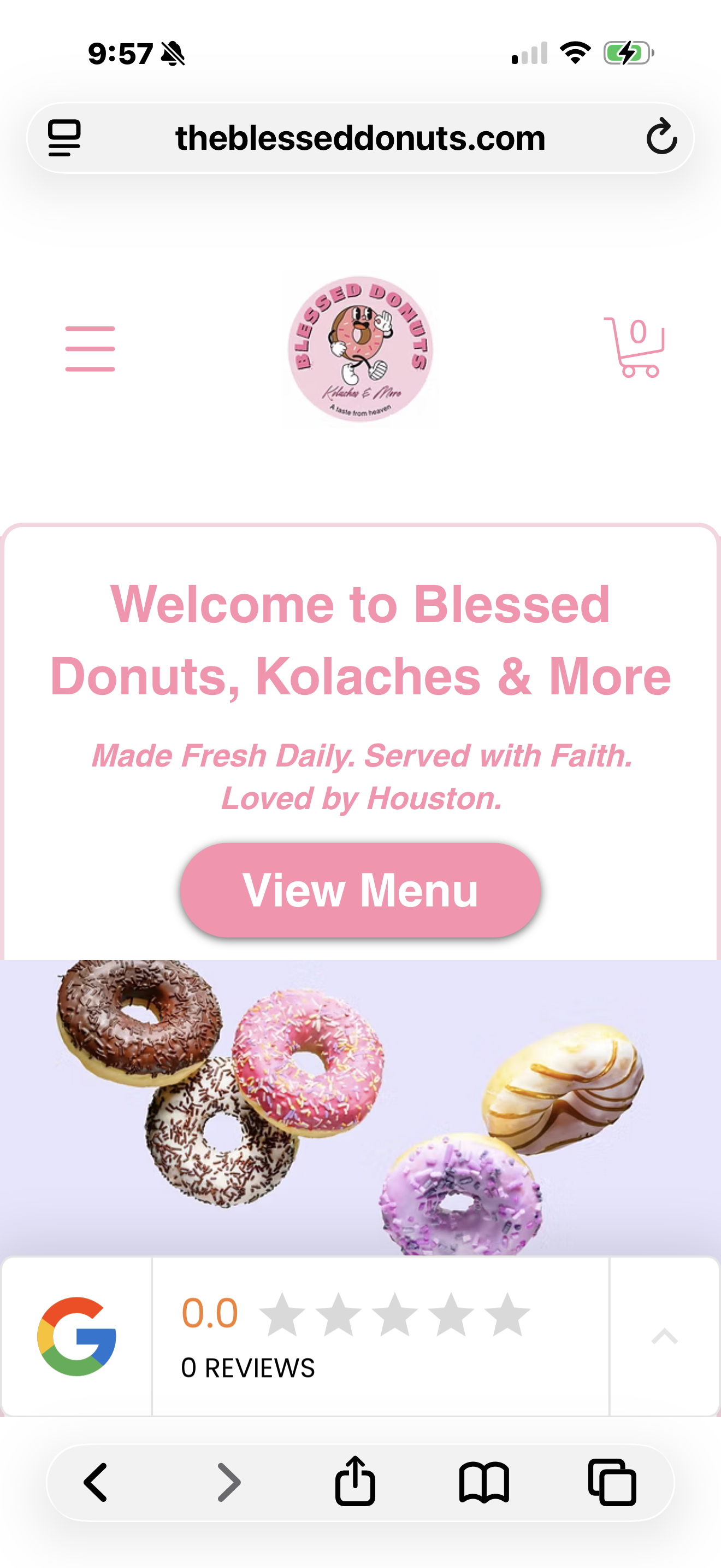 Blessed Donuts — mobile view