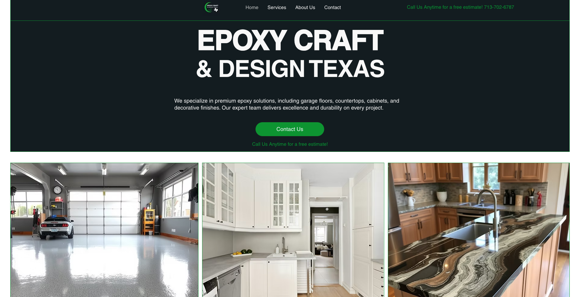 Epoxy Craft & Design Texas homepage — live site