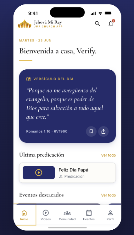 App JMR — member app, daily devotional