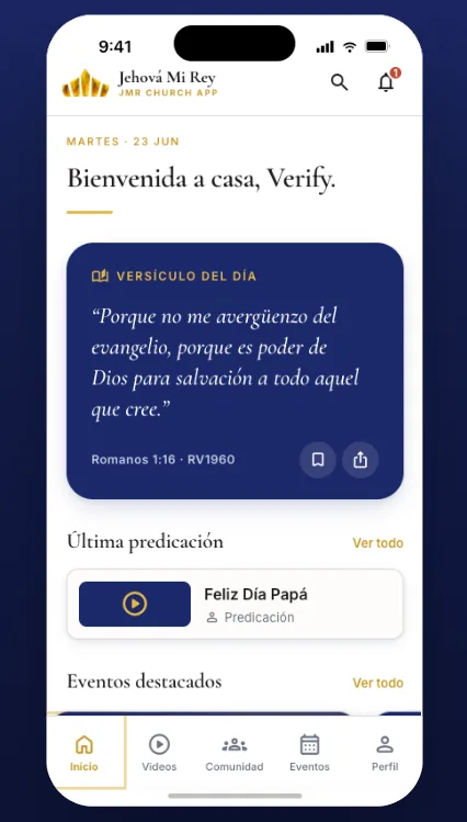 App JMR — daily devotional home