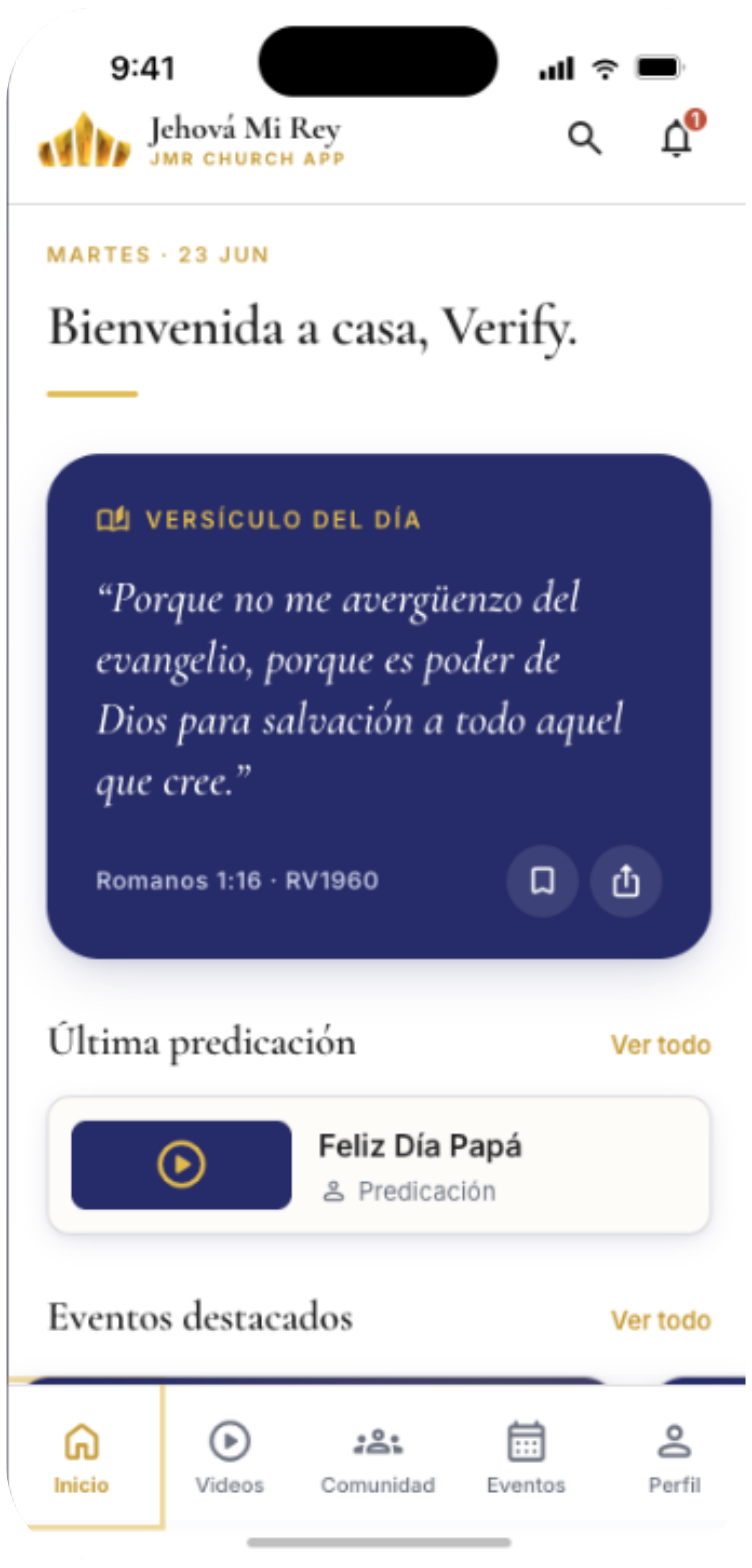 App JMR — member app, daily devotional
